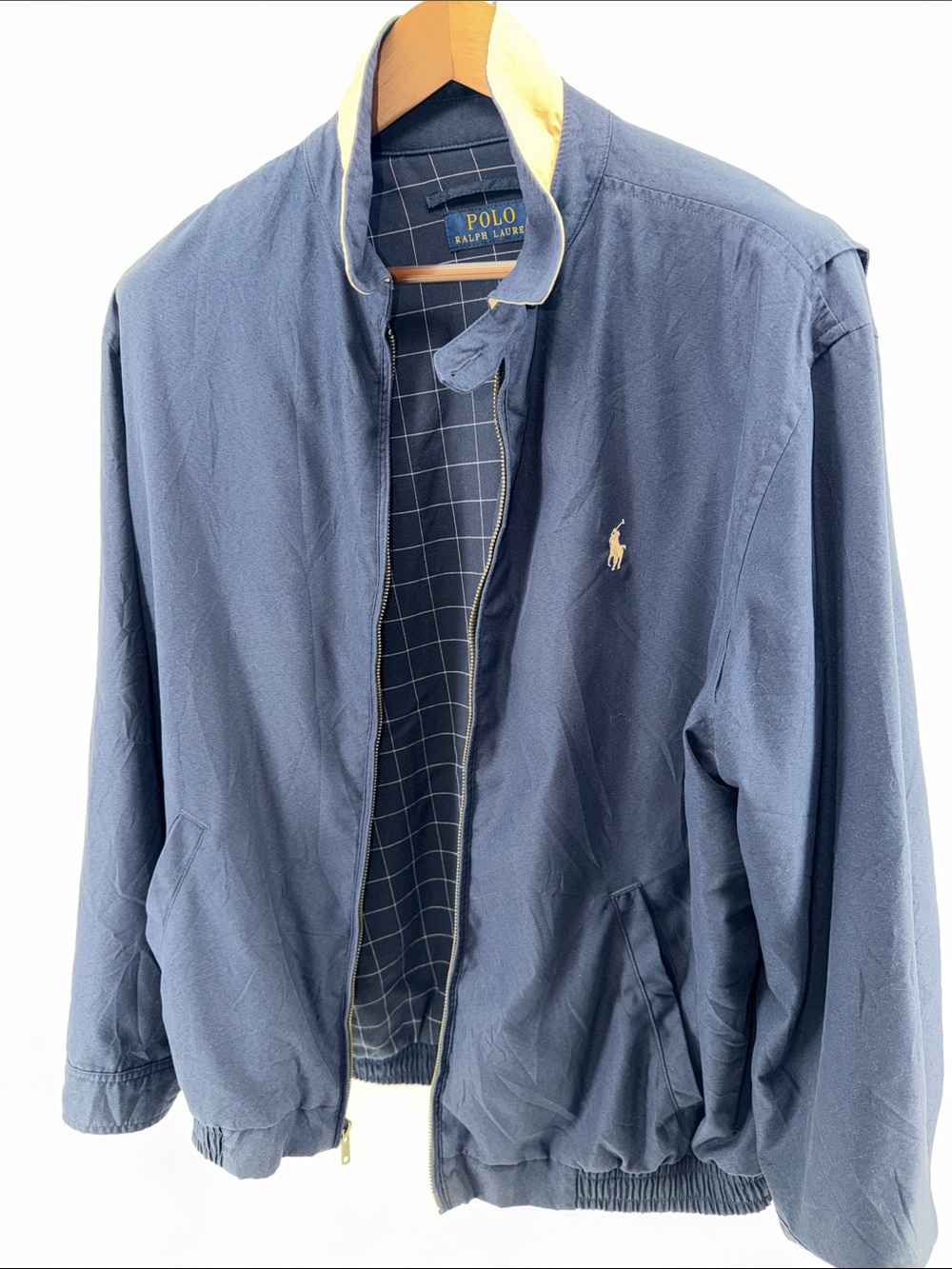 Polo by Ralph Lauren Navy Bomber Jacket with Cream Logo
